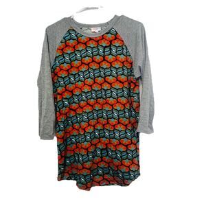 Lularoe Women's Randy 3/4 Sleeve Tunic Shirt Size Medium Multi Color Stretch EUC